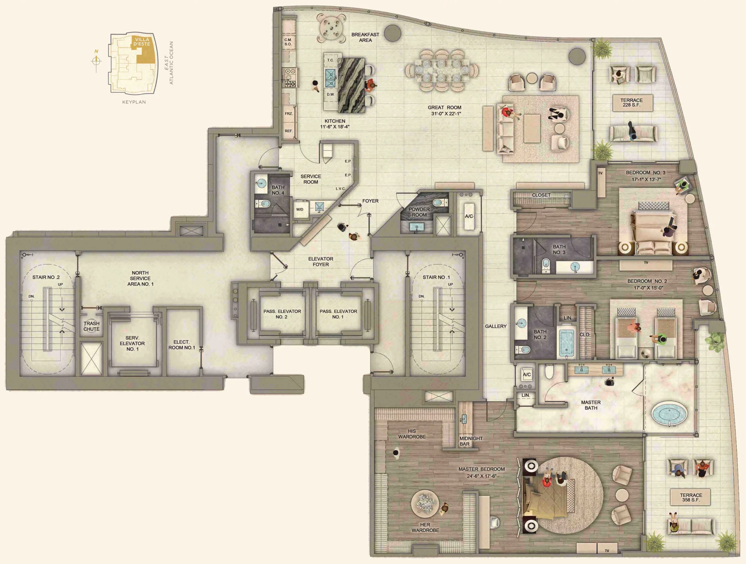 Villa di Este floor plans